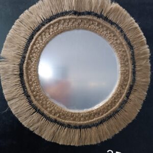 Miroir macramé en corde de jute 35 cm