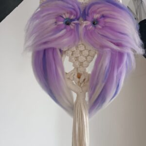 Hibou Rose/violet – 25 cm